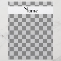 Personalised name grey checkers flyers