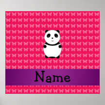 Personalised name panda poster