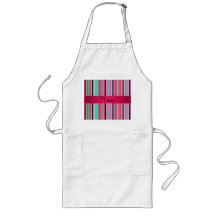 Personalised name pink black and green stripes apron