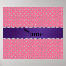 Personalised name pink diamonds print