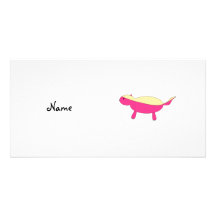 Personalised name pink honey badger custom photo card