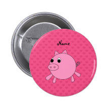 Personalised name pink pig hearts