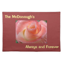 Personalised Name placemats Always Forever Rose