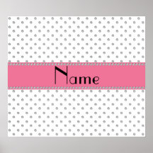 Personalised name white diamonds print