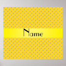 Personalised name yellow diamonds posters