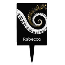 Personalised Piano Keys and Gold Music Notes