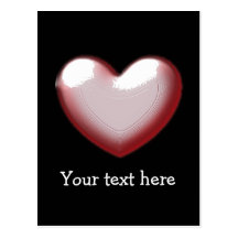 Personalised Pink 3D Love Heart Post Cards