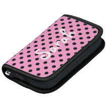 Personalised Pink and Black Polka Dot Rickshaw Fol planners
