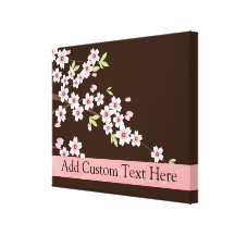 Personalised Pink/Brown Dogwood Blossom Gallery Wrapped Canvas