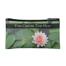 Personalised Pink/Green Lily Pad Cosmetic Bags