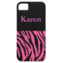 Personalised Pink Zebra iPhone Case