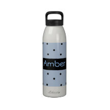 Personalised polka dot water bottle thermos