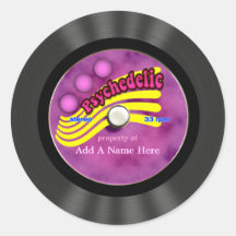 Personalised Psychedelic Vinyl Record Sticker