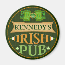 Personalised St. Patrick's Day Irish Pub Magnet