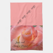 Personalised Towels Love His Her Name Pink Rose