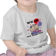 Personalised Twin Girls 1st Birthday Tshirt