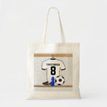 Personalised white and black football soccer Jerse Tote Bags