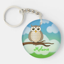 Personalizable Cute Wise Owl | Keychain