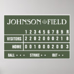 Personalized Baseball Scoreboard -36" x 24" Posters