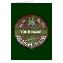 Personalized Irish pub sign Card