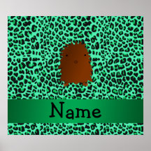 Personalized name bigfoot green leopard pattern print
