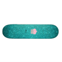 Personalized name bling cupcake diamonds skate board deck