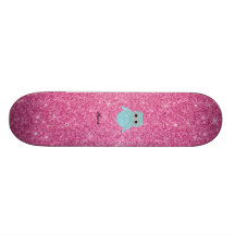 Personalized name bling owl diamonds skateboard deck