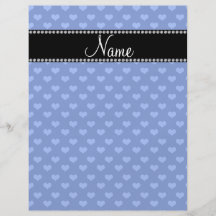 Personalized name blue hearts flyers