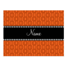Personalized name diamond geometric pattern post cards