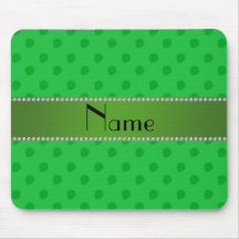 Personalized name green strawberries mouse pad