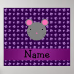 Personalized name mouse purple cats poster