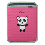 Personalized name panda pink hearts iPad sleeves