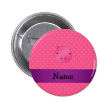 Personalized name pig face pink polka dots