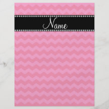 Personalized name pink chevrons flyers