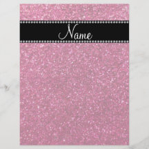 Personalized name pink glitter flyers