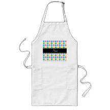 Personalized name Pink, green, yellow blue argyle Aprons