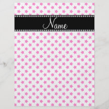 Personalized name Pink stars Full Color Flyer