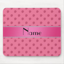 Personalized name pink strawberries pattern mousepad
