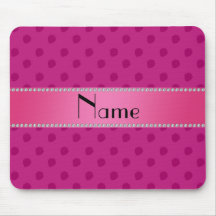 Personalized name pink strawberries pattern mousepad