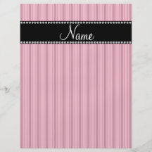 Personalized name pink stripes flyer design