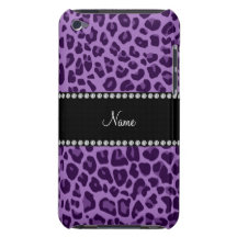 Personalized name purple leopard pattern iPod Case-Mate cases