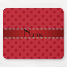 Personalized name red strawberry pattern mousepad