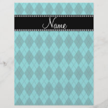 Personalized name turquoise argyle flyer