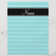 Personalized name turquoise chevrons full color flyer