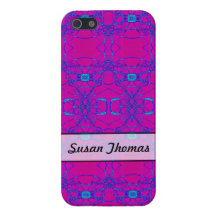 Personalized pink turquoise lace pattern cover for iPhone 5