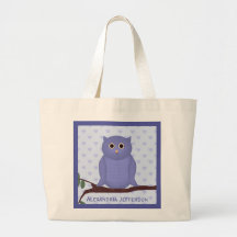 Personalized: Purple Owl Tote Bag