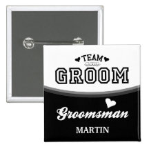 Personalized Team Groom Groomsman Button