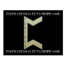 Pertho Rune gold Post Card