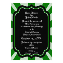 Pervade Ebony VI (Green) Wedding Invitation invitations