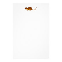 Pet Mouse. Chocolate Brown, Tan. Stationery Design